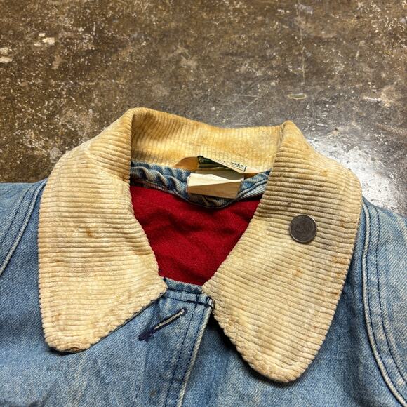 Vintage LL Bean Wool Blanket Lined Denim Hunting Chore Jacket Men's L 90s - Picture 13 of 13